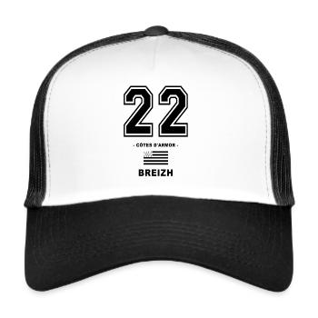 22 breizh bretagne - Casquette trucker  - blanc/noir - Devant