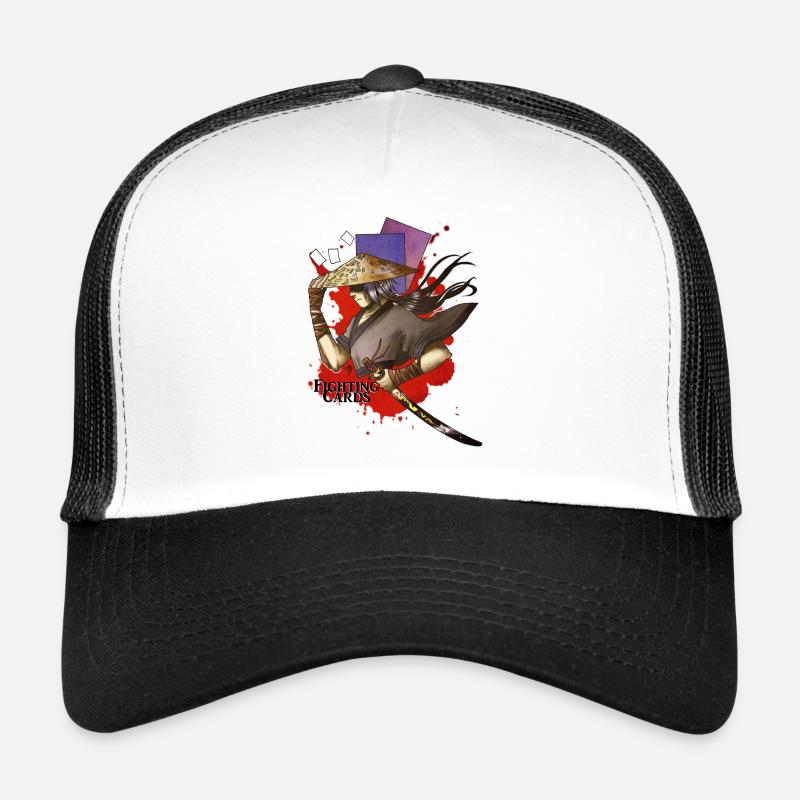 Kampfkarten - Krieger - Trucker Cap - Weiß/Schwarz