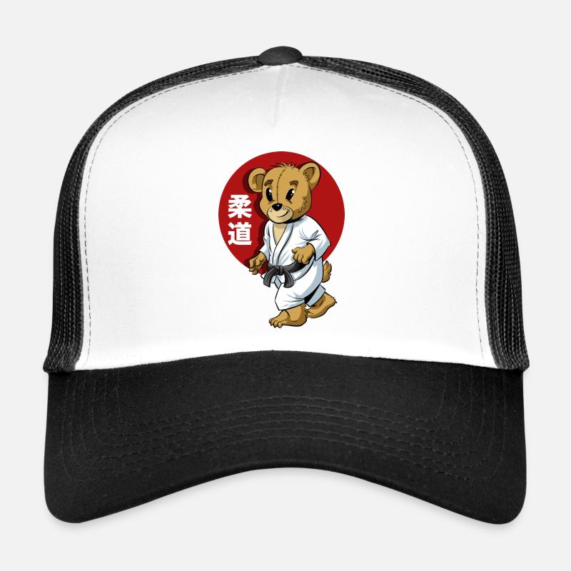 Judo Kinder Maskottchen - Trucker Cap - Weiß/Schwarz