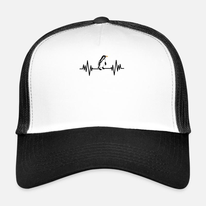 Heartbeat Penguin Trucker Cap