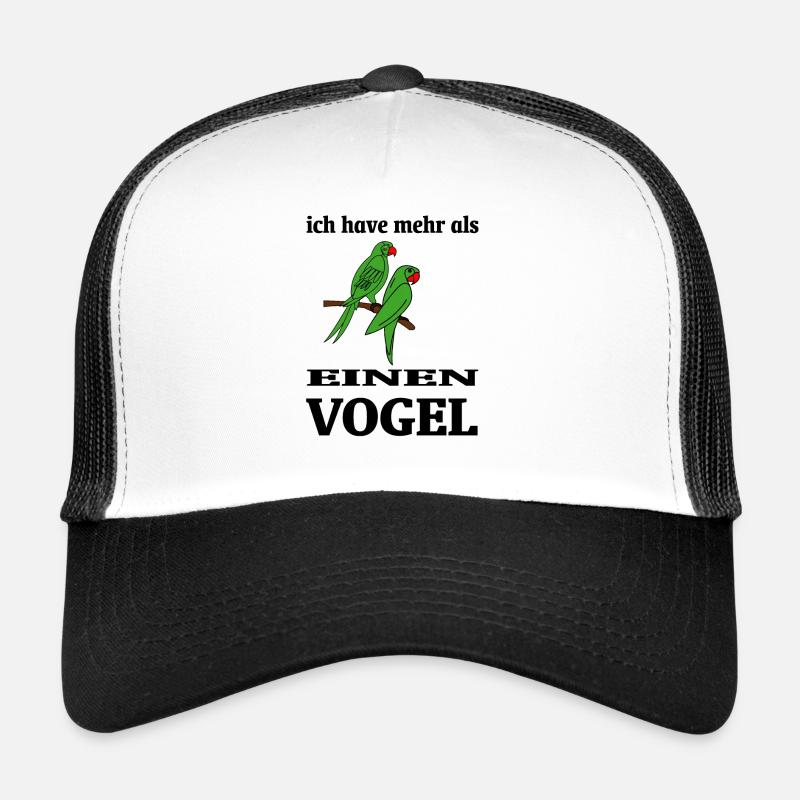 Budgie Wellensittich - Trucker Cap - Weiß/Schwarz
