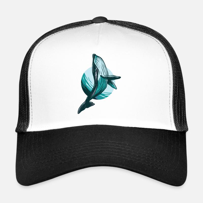 whale - Trucker Cap - white/black
