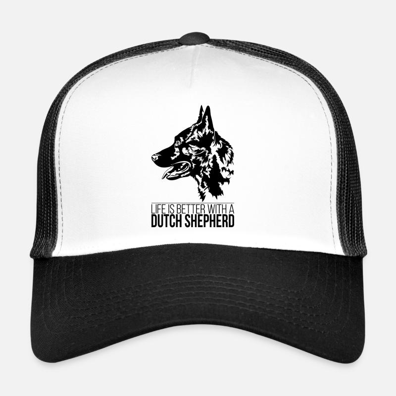 DUTCH SHEPHERD life is better Hundespruch Wilsigns - Trucker Cap - white/black