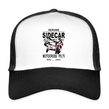 Sidecarcross - Sidecar Moto Cross - Casquette trucker  - blanc/noir - Devant