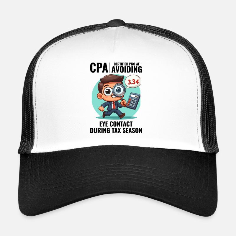 CPA : Number Ninja Esquivant le contact visuel Comptable Casquette trucker 