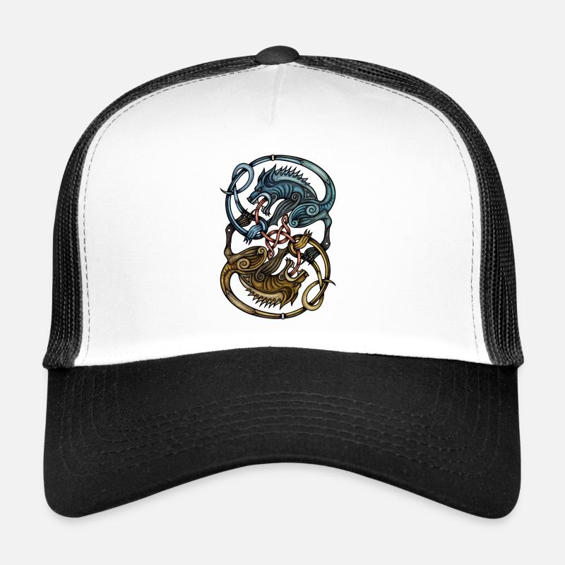 Wikinger Wölfe - Trucker Cap - Weiß/Schwarz