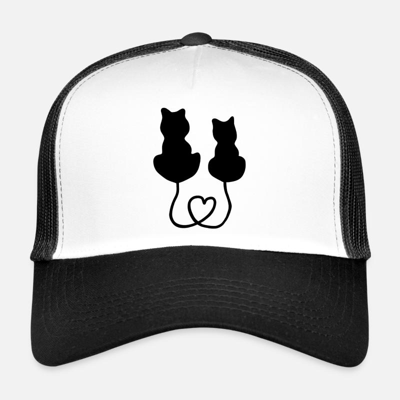 Chat coeur amour Casquette trucker 
