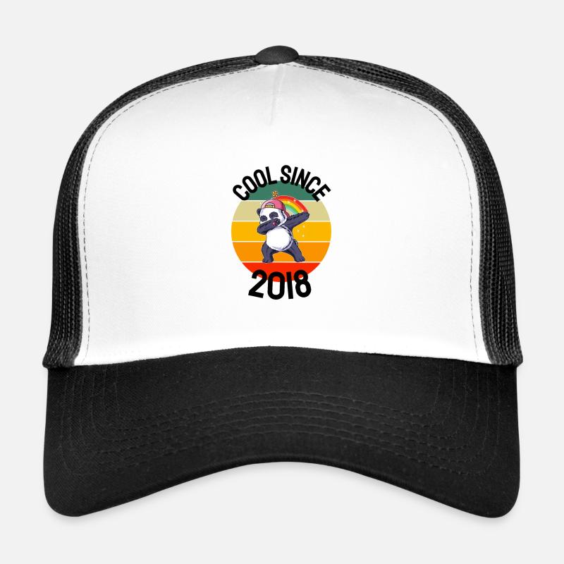 Cool since 2018 Retro Dabbing Panda 4th birthday Trucker Cap