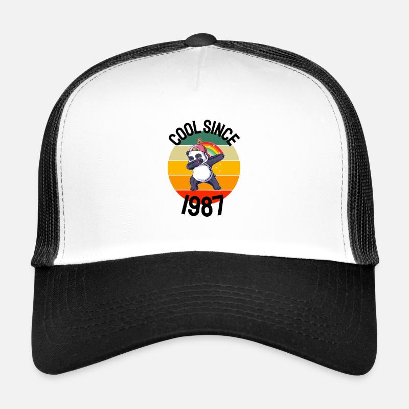 Cool Since 1987 Retro Dabbing Panda 35th Birthday Trucker Cap