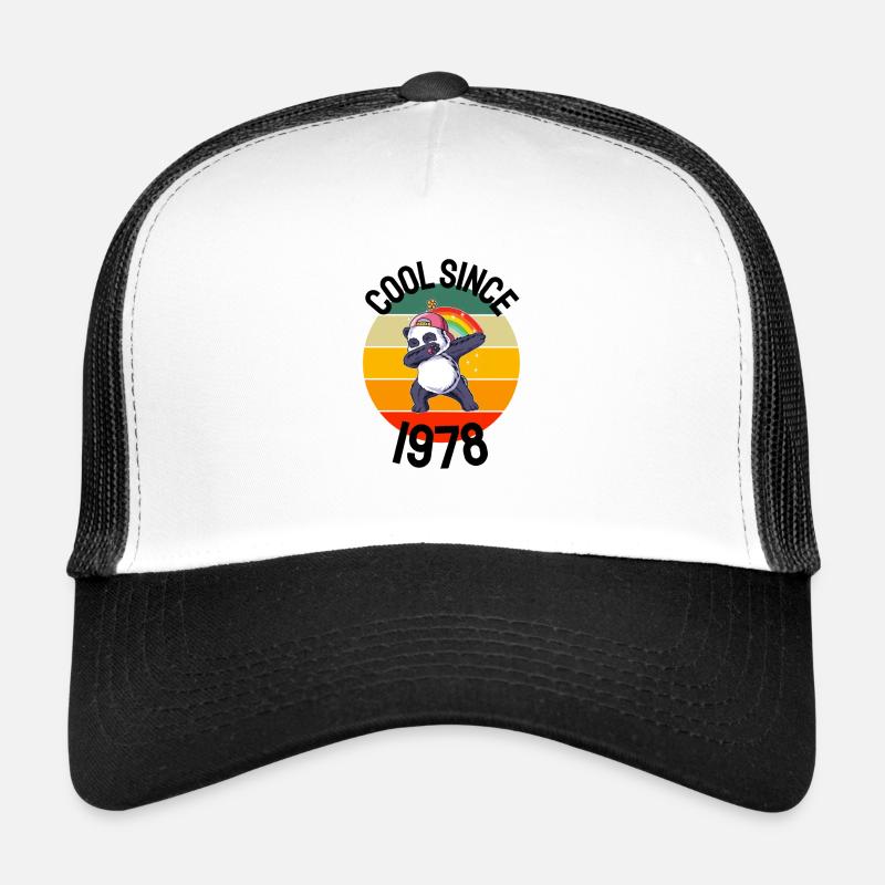 Cool Since 1978 Retro Dabbing Panda 44th Birthday - Trucker Cap - white/black