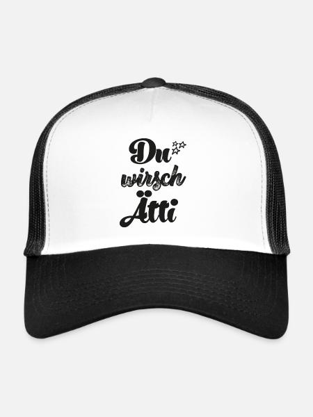 Du wirsch Ätti Hallo Opa Schweiz Schweizer Opa - Trucker Cap - Weiß/Schwarz