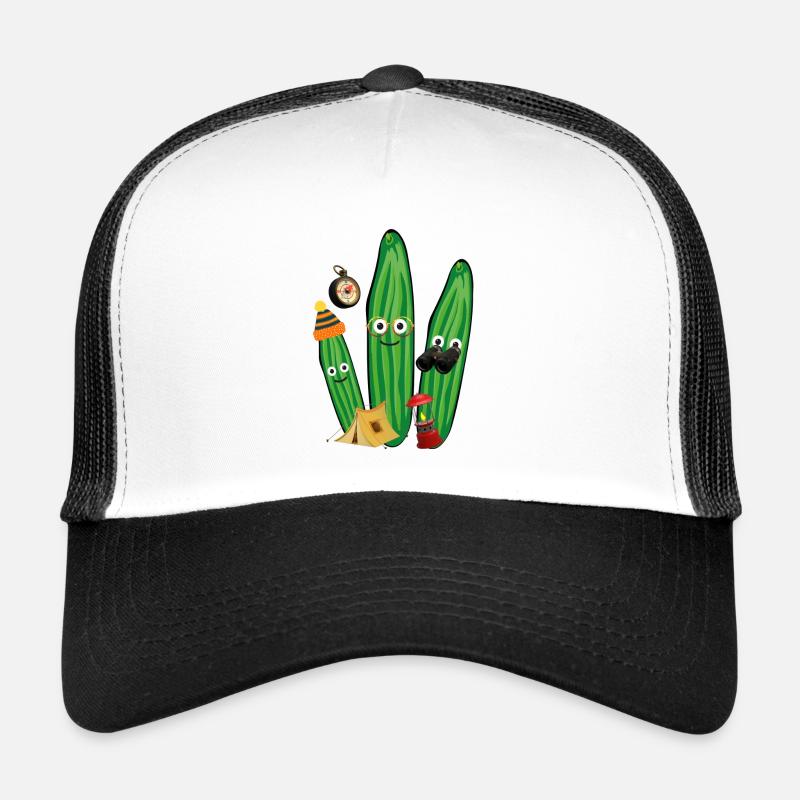 Camping, camping,cucumbers, adventurers, tent Trucker Cap