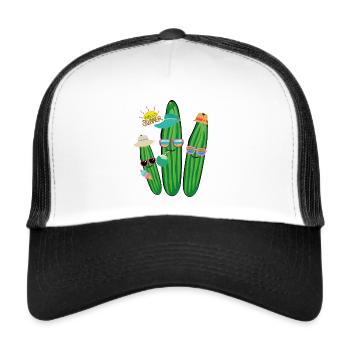 Vacation,Vacation,Cucumbers, Family,Summer - Trucker Cap - white/black - Front