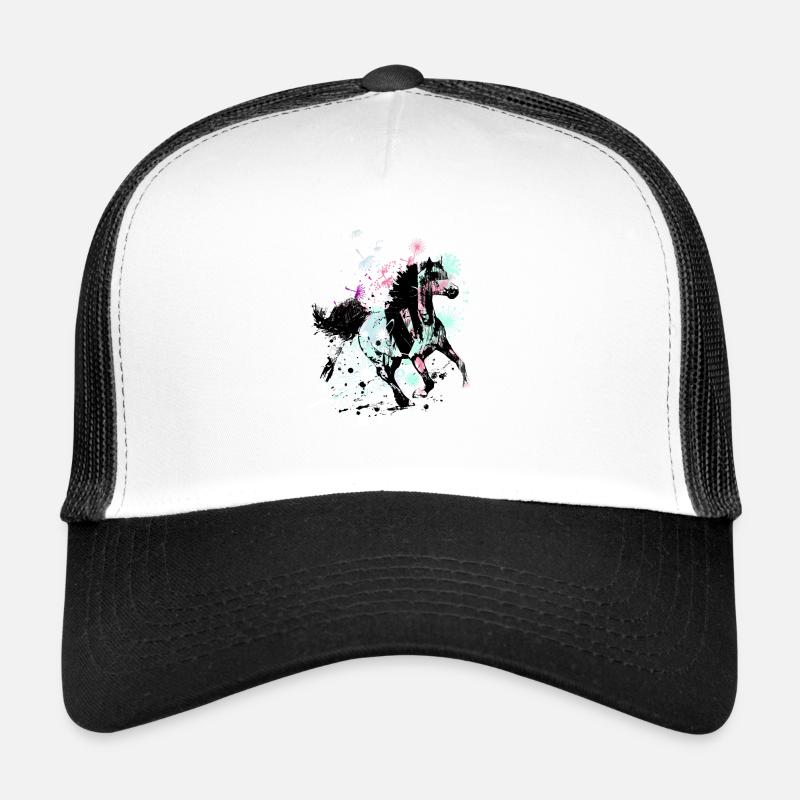 Cheval,Peinture,Coloré, Chevaux,Graffiti, Bleu Casquette trucker 