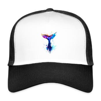 whale fin, fin, whale, whale, graffiti - Trucker Cap - white/black - Front