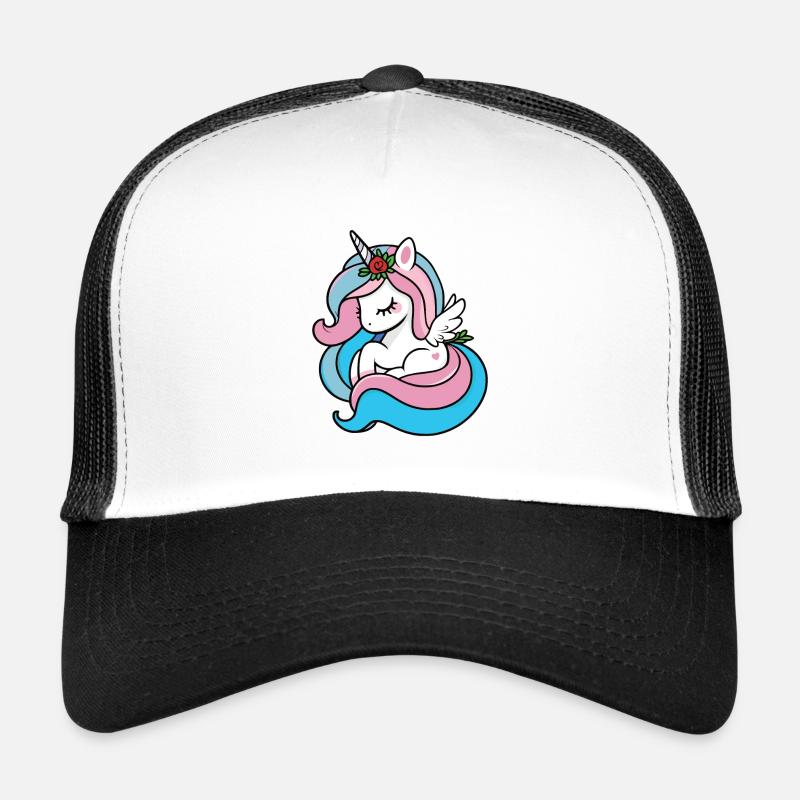 Licorne Treumend - Casquette trucker  - blanc/noir
