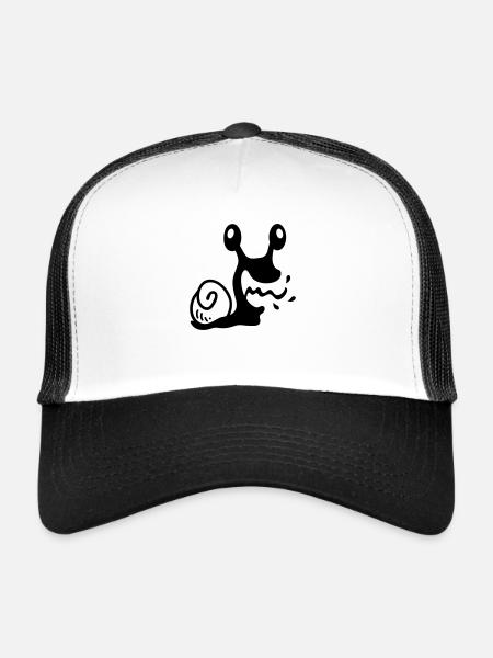 Crazy Snail - line - Trucker Cap - white/black - Front