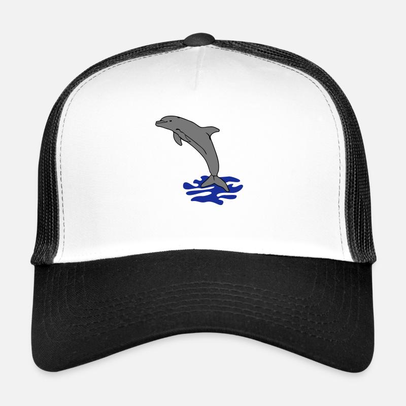 jumping dolphin water Trucker Cap