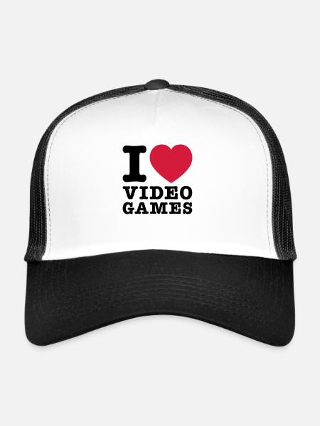 J'aime Jeux Vidéo 2 - Casquette trucker  - blanc/noir - Devant