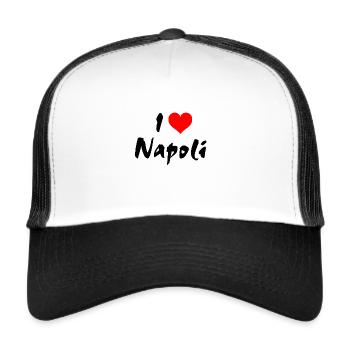 Ich liebe Neapel - Trucker Cap - Weiß/Schwarz - Vorne
