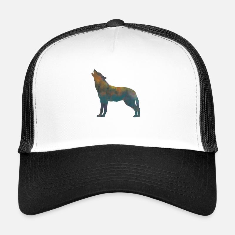 heulender Wolf - Trucker Cap - white/black