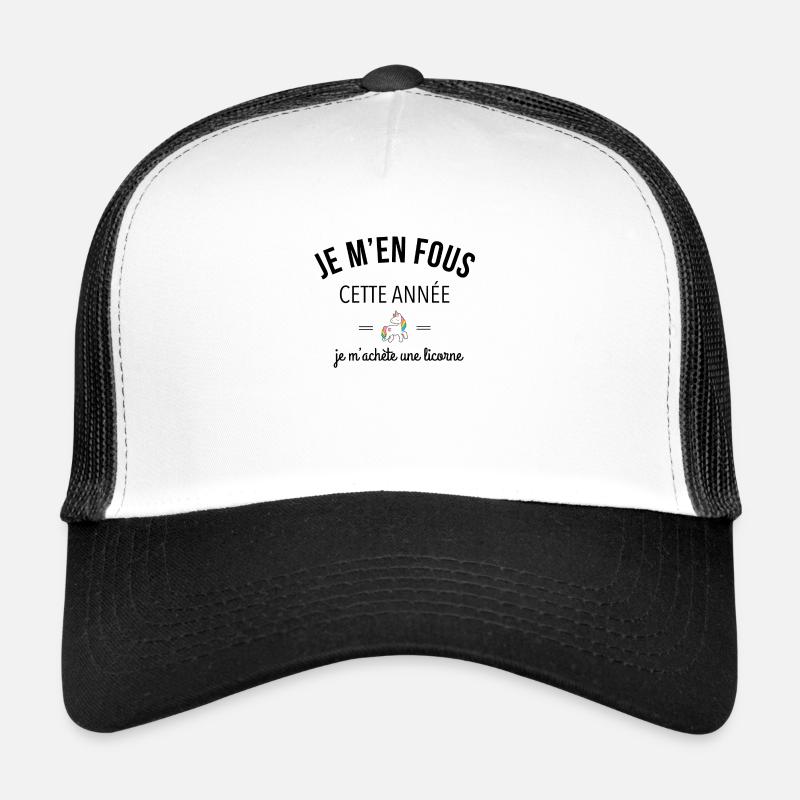 Je m'achète une licorne - Casquette trucker  - blanc/noir