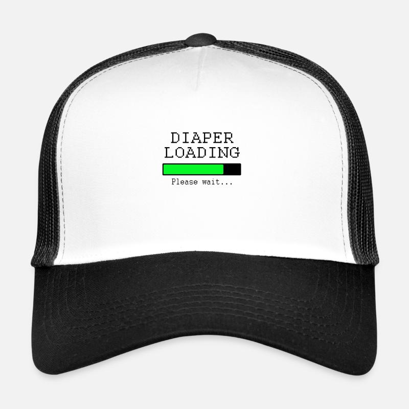 diaper loading - Trucker Cap - white/black