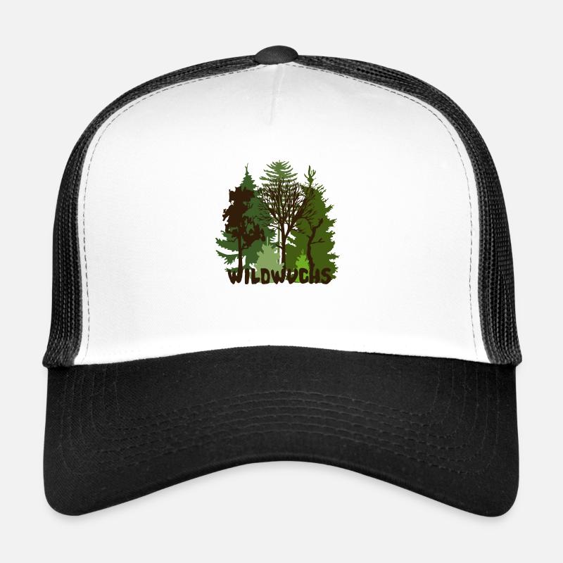 Wald Natur Baum Bäume Wild wildwuchs - Trucker Cap - Weiß/Schwarz