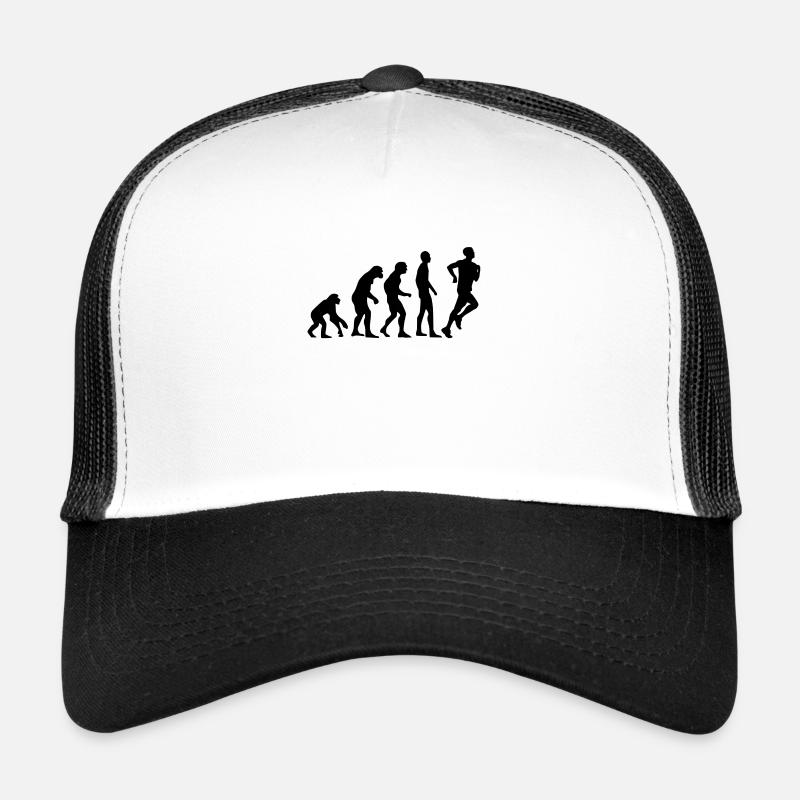 Course à pied Evolution humaine - Casquette trucker  - blanc/noir