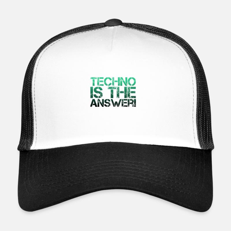 TECHNO - Casquette trucker  - blanc/noir