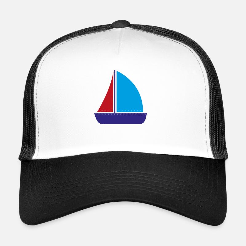 Segelboot - Trucker Cap - Weiß/Schwarz
