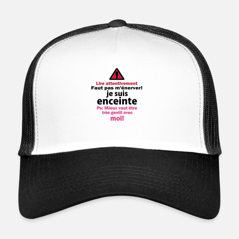 Faut pas m'énerver! - Casquette trucker  - blanc/noir