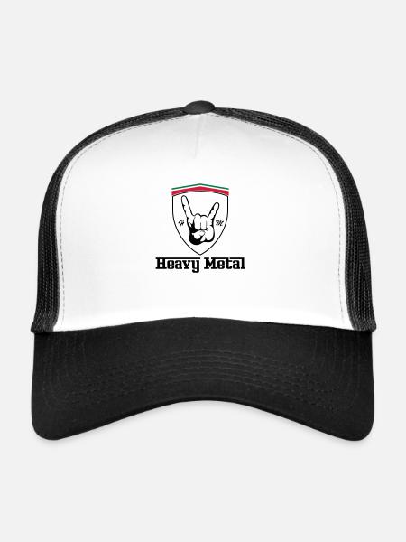 HEAVY METAL!!! Italian Ferrary Style - Trucker Cap - white/black - Front
