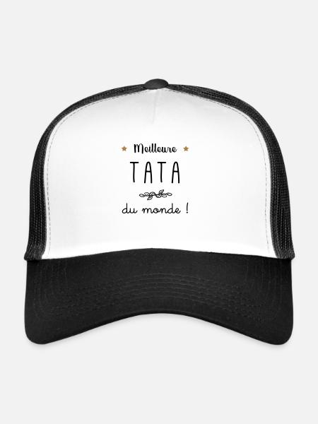 Meilleure tata du monde vecteur - Casquette trucker  - blanc/noir - Devant