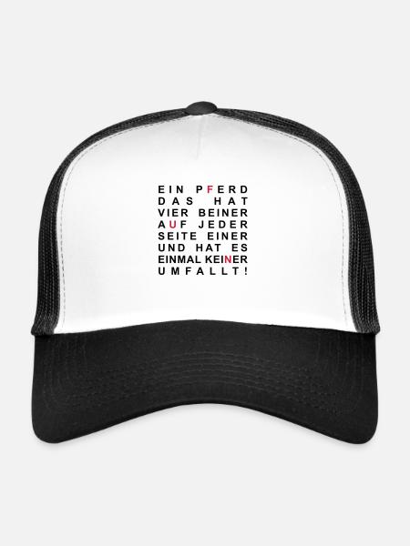 Un cheval qui a des amis à quatre pattes - Casquette trucker  - blanc/noir - Devant