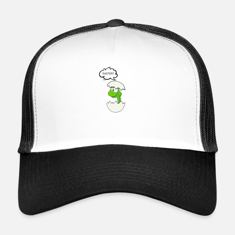 OSTERN? Lustiger Oster Dinosaurier - Trucker Cap - Weiß/Schwarz