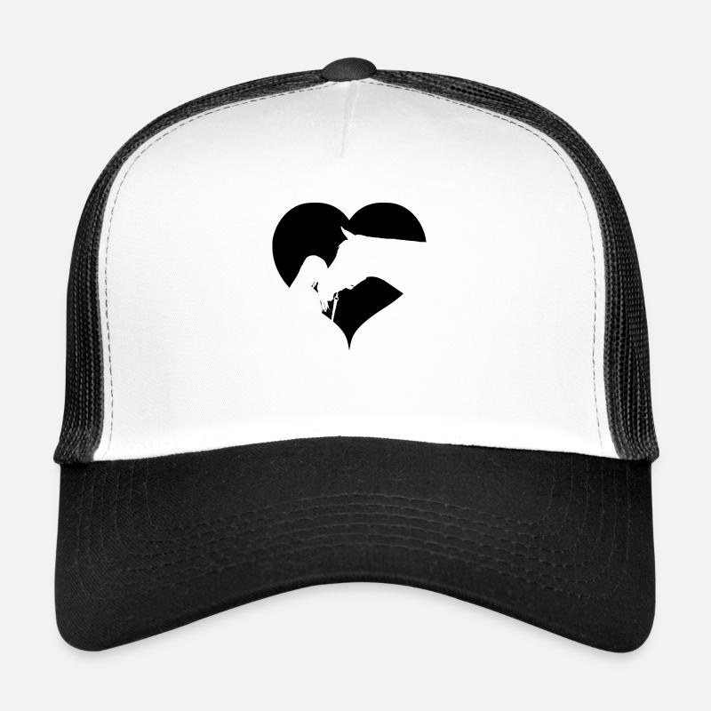 Herz schwarz Pferde Trucker Cap