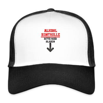 Alkohol Bier Party Trinken Saufen Lusitg - Trucker Cap - Weiß/Schwarz - Vorne