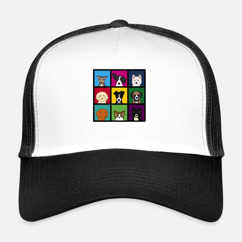 9 x chiens tête colourful Casquette trucker 