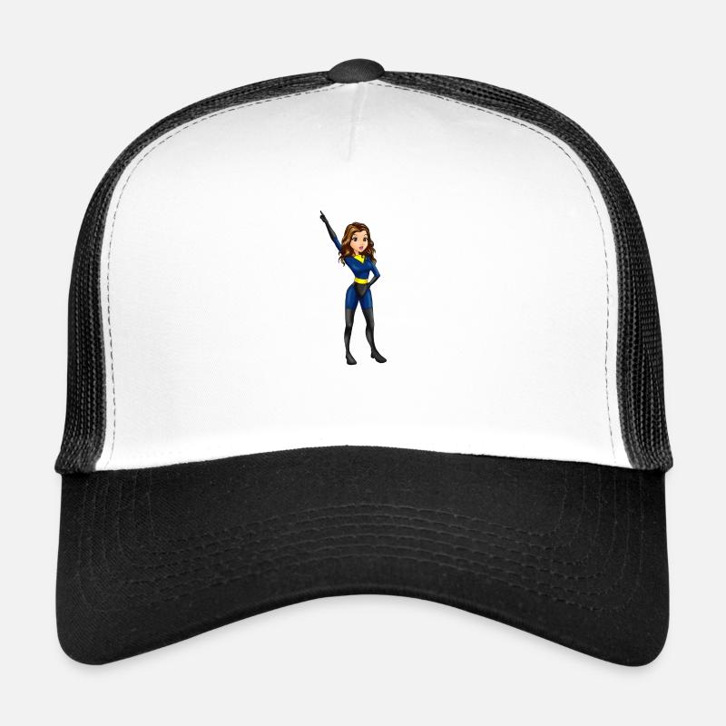 Superheldin in blau - Trucker Cap - Weiß/Schwarz