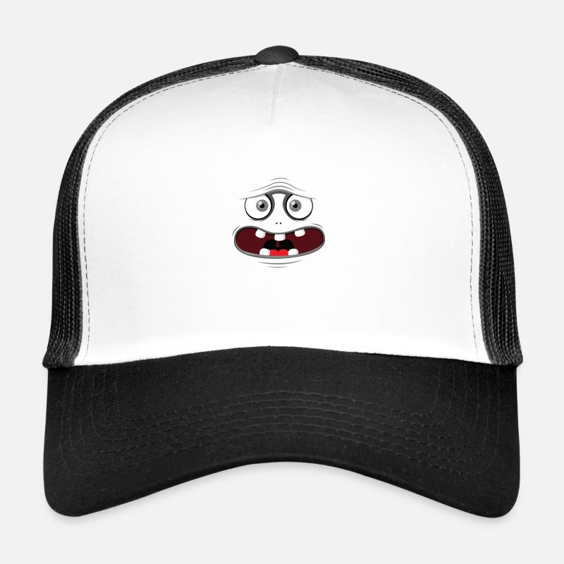 Monster Face - Grey - Trucker Cap - white/black