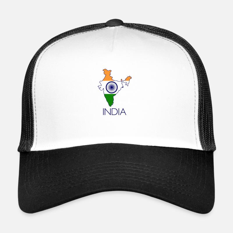 india - Trucker Cap - Weiß/Schwarz