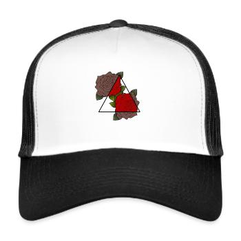 Roses - Casquette trucker  - blanc/noir - Devant