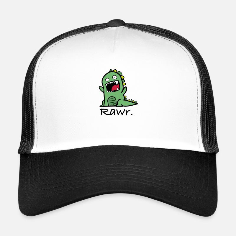 rawr dino cute dinosaurier geschenkidee geschenk - Trucker Cap - Weiß/Schwarz