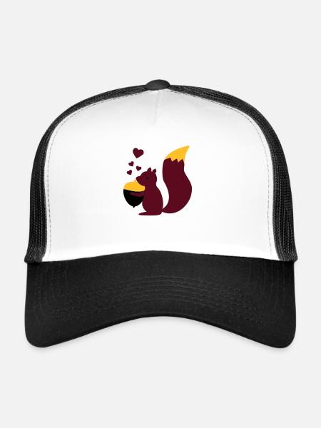squirell love nuts - Trucker Cap - Weiß/Schwarz - Vorne