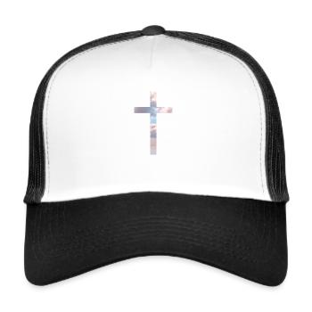 Jesus Christus Bibel Kreuz Glaube - Trucker Cap - Weiß/Schwarz - Vorne