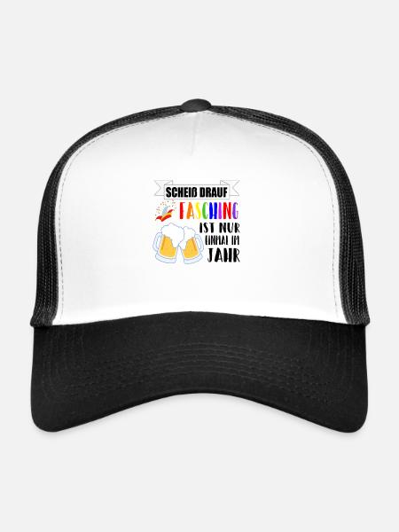 Fasching Bier Spruch Geschenkidee - Trucker Cap - Weiß/Schwarz