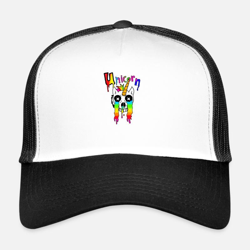 Unicorn skull - Trucker Cap - white/black
