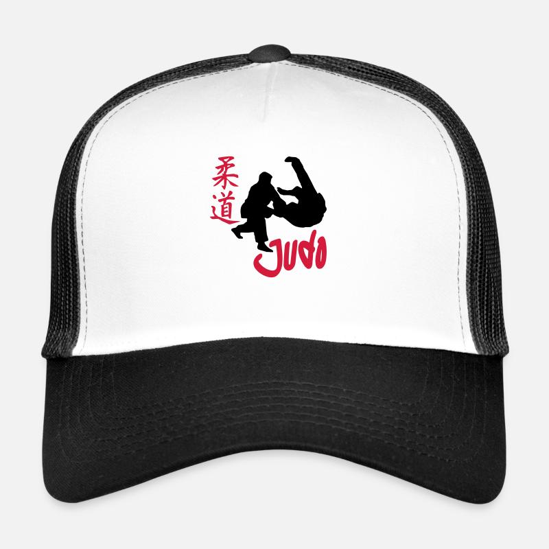Judo tatami - Casquette trucker  - blanc/noir