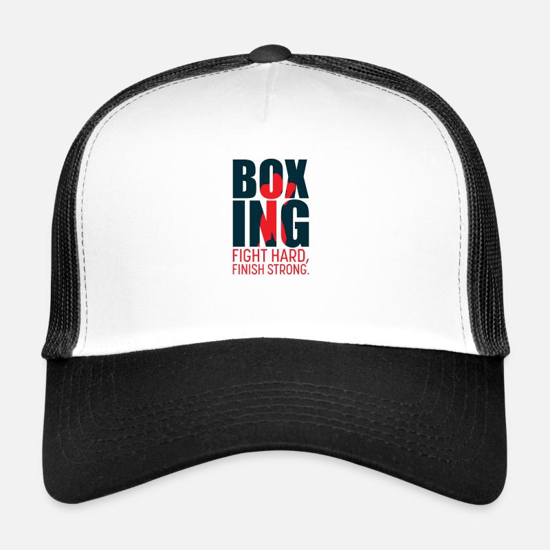 BOXING fight hard, finish strong! Boxer Geschenk Trucker Cap